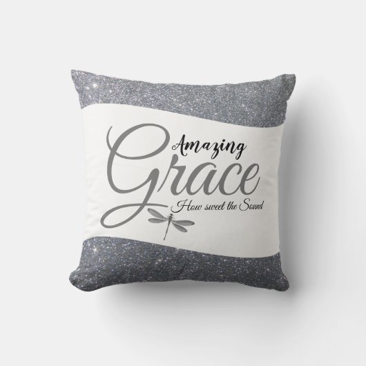 アメージンググレースシルバーグリッター装飾用クッション クッション (正面)