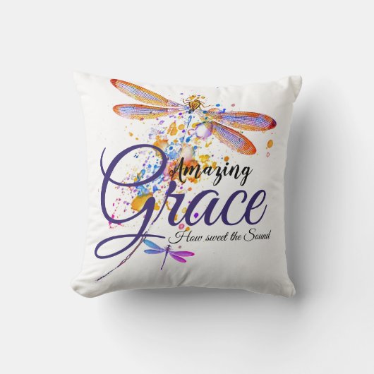 アメージンググレースドラゴンフライ(ばちゃばちゃ)跳ねる クッション (正面)
