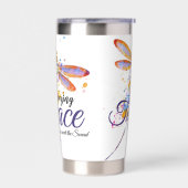 アメージンググレースドラゴンフライ（ばちゃばちゃ）跳ねる パーソナライズされた 保温保冷タンブラー (左面)