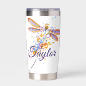 アメージンググレースドラゴンフライ（ばちゃばちゃ）跳ねる パーソナライズされた 保温保冷タンブラー (背面)