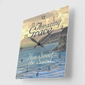 アメージンググレースヒマン海サンセット スクエア壁時計 (傾斜)