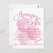 アメージンググレースビューティフルピンクローズタイポグラフィ ポストカード (正面/裏面)