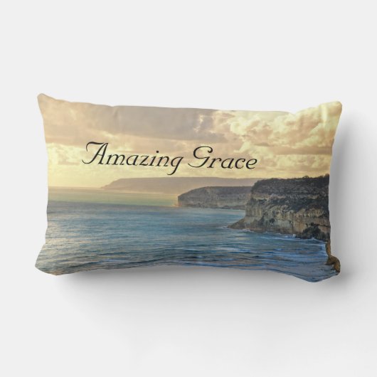 アメージンググレース海サンセットカスタム装飾用クッション ランバークッション (裏面)
