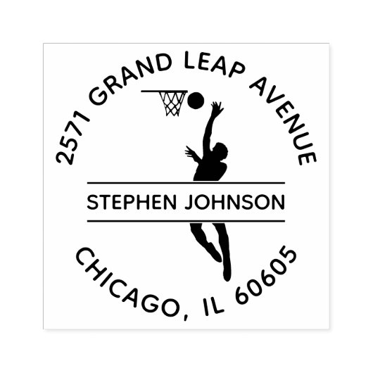 アメージングスラムダンクバスケットボールプレイヤー差出人住所 ラバースタンプ (インプリント)