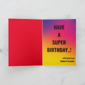 アメージングスーパーヒーロー誕生日ギフト素晴らし カード (内部)