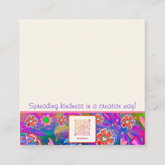 アメージングデイ引用文おもしろいハートカインドネスカード スクエア名刺 (裏面)