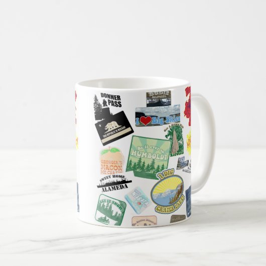 アメージングトラベルコラージエピックスタイルアート コーヒーマグカップ (正面右)