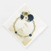 アメージングネイビーブルーアイボリー金ゴールドフローラリース (コーナー)