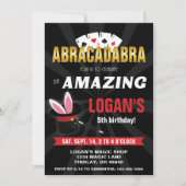 アメージングネームマジシャン誕生日、任意の年齢パーティー 招待状 (正面)