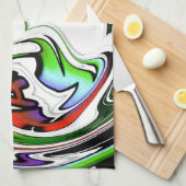 アメージングハクナマタタタワールアートプリント キッチンタオル (四つ折り)