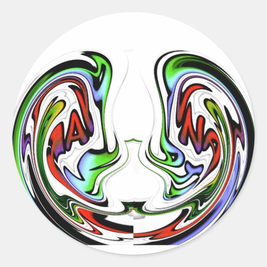 アメージングハクナマタタタワールアートプリント ラウンドシール (正面)