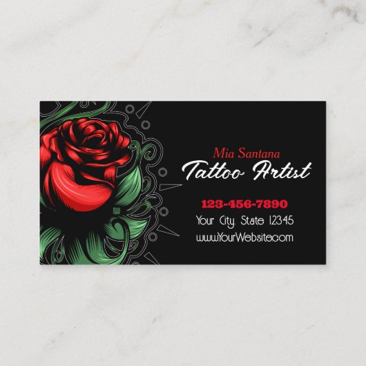 アメージングバラタトゥーアーティスト 名刺 (裏面)