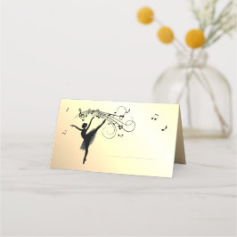 アメージングバレリーナ踊りとミュージックイエロー プレイスカード