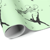 アメージングバレリーナ踊りとミュージックグリーン ラッピングペーパー (ロールコーナー)