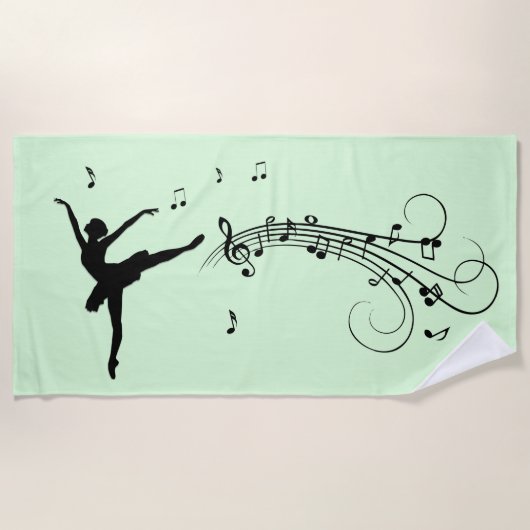 アメージングバレリーナ踊りと音楽 ビーチタオル (正面)