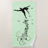 アメージングバレリーナ踊りと音楽 ビーチタオル (正面)