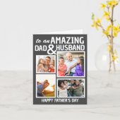 アメージングパパ&夫 |父カスタムの日の写真 カード (黄色い花)