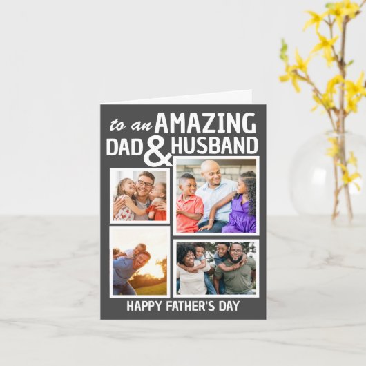 アメージングパパ&夫 |父カスタムの日の写真 カード (黄色い花)
