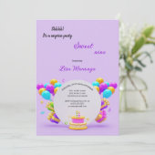 アメージングパープル誕生日招待状 招待状 (スタンド正面)