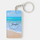 アメージングビーチトロピカルシーンフォトカスタム キーホルダー (裏面)