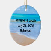 アメージングビーチトロピカルシーンフォト結婚ズ セラミックオーナメント (右)