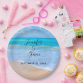 アメージングビーチトロピカルシーンフォト結婚ズ ペーパープレート (パーティー)