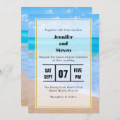 アメージングビーチトロピカルシーンフォト結婚ズ 招待状 (正面/裏面)