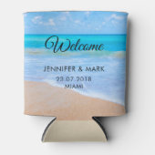 アメージングビーチトロピカルシーンフォト結婚ズ 缶クーラー (正面)