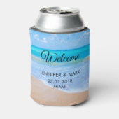 アメージングビーチトロピカルシーンフォト結婚ズ 缶クーラー (缶裏面)