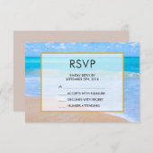 アメージングビーチトロピカルシーンフォトRSVP 出欠カード (正面/裏面)