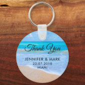 アメージングビーチトロピカルシーン結婚フォト感謝していズ キーホルダー (正面)