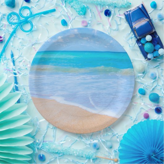 アメージングビーチ熱帯シーンフォト ペーパープレート (パーティー)