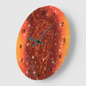 アメージングファイアトラランニングーズイン銀河系星空の夜 ラージ壁時計 (傾斜)