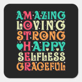アメージングマザーラブマ感動的ム引用文 スクエアシール (正面)