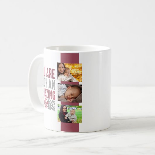 アメージングママママザーズデイ写真テンプレート コーヒーマグカップ (正面左)