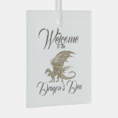 アメージングモザイクドラゴンゴールデンウェルカム ガラスオーナメント (正面右)