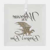 アメージングモザイクドラゴンゴールデンウェルカム ガラスオーナメント (裏面)