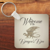 アメージングモザイクドラゴンゴールデンウェルカム キーホルダー (正面)