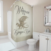 アメージングモザイクドラゴンゴールデンウェルカム シャワーカーテン (インサイチュ)