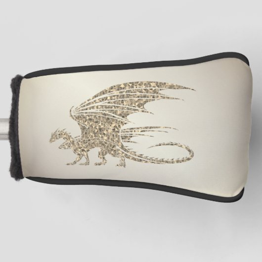 アメージングモザイクドラゴンゴールデン ゴルフヘッドカバー (正面)