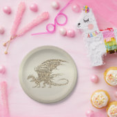 アメージングモザイクドラゴンゴールデン ペーパープレート (パーティー)