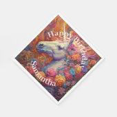 アメージングユニコーンハッピーバースデー スタンダードランチョンナプキン (角)