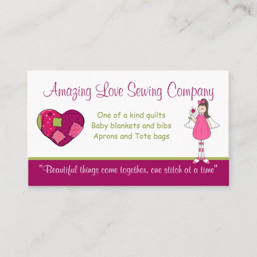 アメージングラブ裁縫会社bカスタムビジネスカード 名刺 (正面)