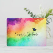 アメージングレインボーカラー抽象デザイン卒業 カード (スタンド正面)