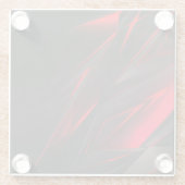 アメージングレッドザポイント抽象デザイン ガラスコースター (裏面)