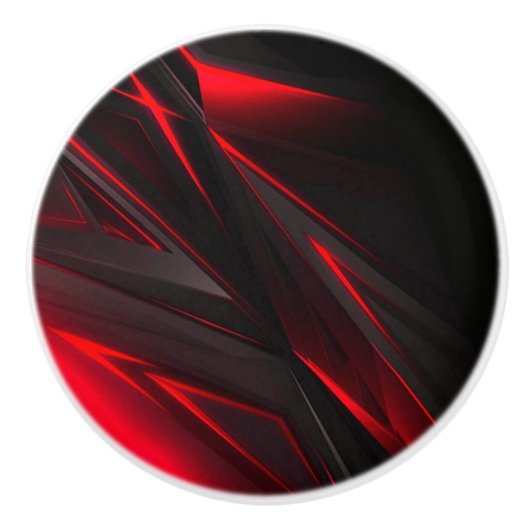 アメージングレッドザポイント抽象デザイン セラミックノブ (正面)