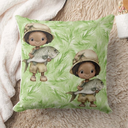 アメージングローブとフィッシュズコットン装飾用クッション クッション (ブランケット)