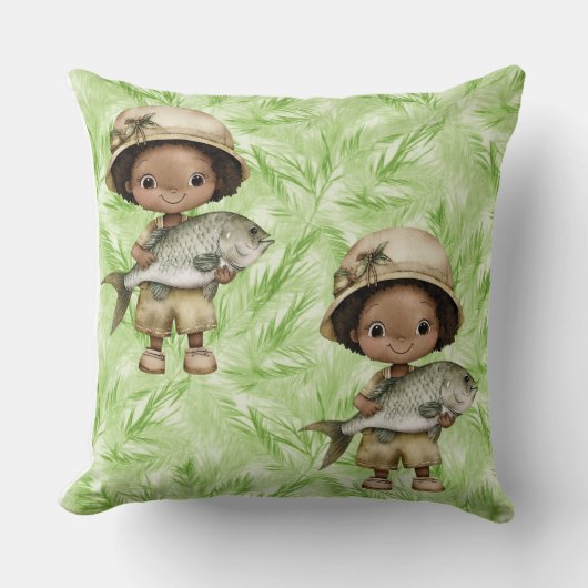 アメージングローブとフィッシュズコットン装飾用クッション クッション (正面)