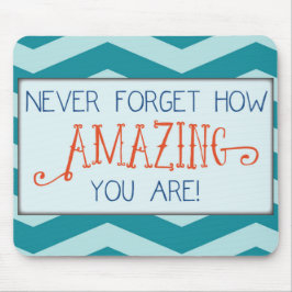 アメージング勇気付けられるとティール（緑がかった色）シェブロンストライプ マウスパッド