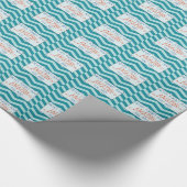 アメージング勇気付けられるとティール（緑がかった色）シェブロンストライプ ラッピングペーパー (コーナー)